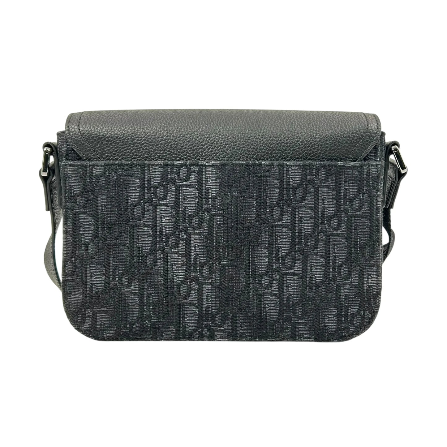 Christian Dior サドル フラップ付き メッセンジャーバッグ スモール コットン カーフスキン ショルダーバッグ - ブラック