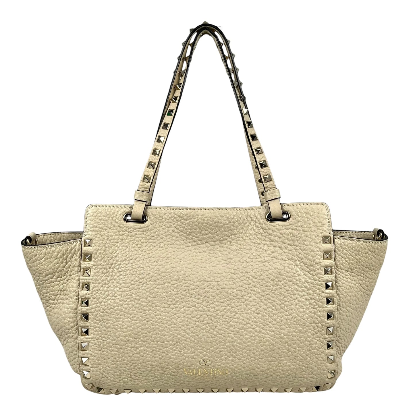 Valentino Rockstud Leather Handbag/Shoulder Bag - White 