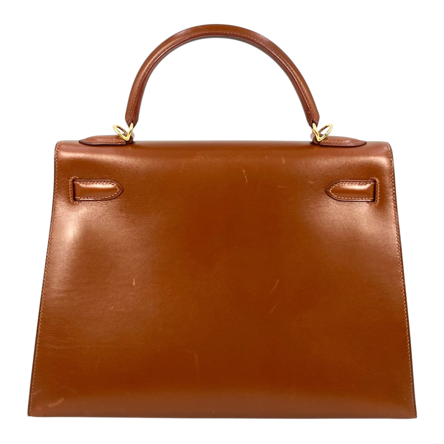 Hermès Kelly Box Calf Handbag/Shoulder Bag - Brown, E Stamp (2001) 