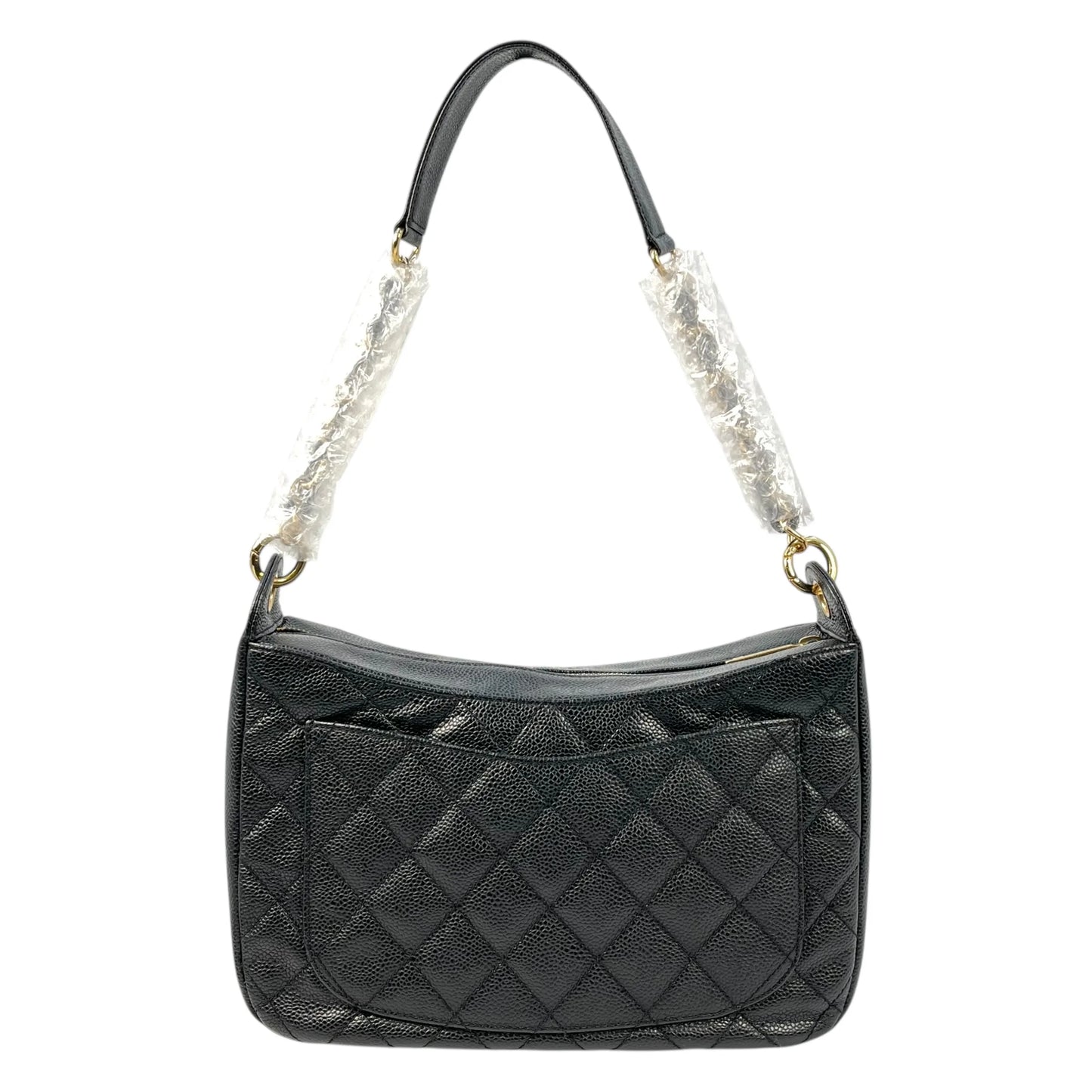 CHANEL Matelasse Caviar Leather Chain Shoulder Bag - Black 