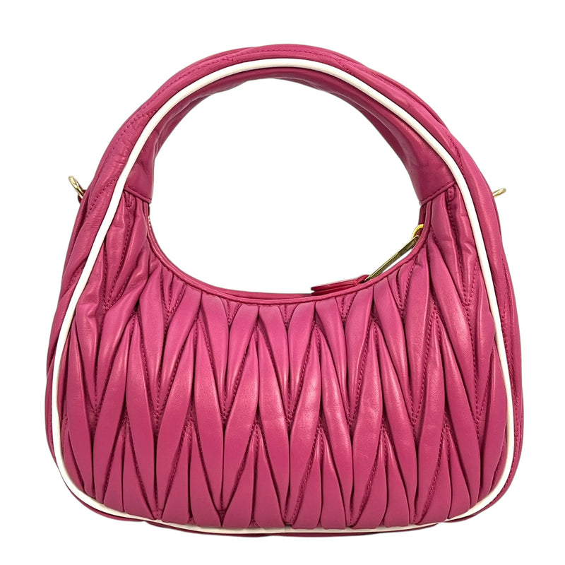 MiuMiu ワンダー マテラッセレザー ハンドバッグ ショルダーバッグ - ピンク