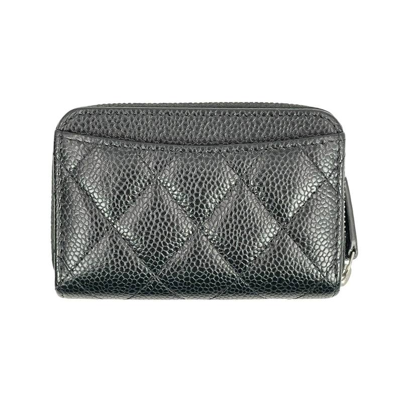 CHANEL マトラッセ キャビアスキン クラシックジップ コインケース - ブラック