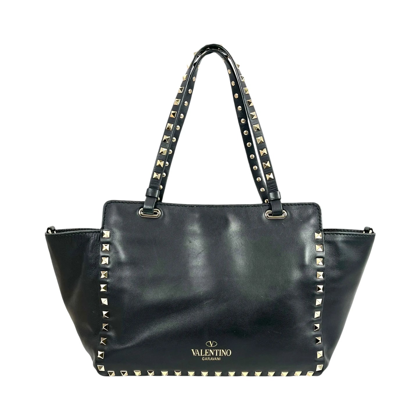 Valentino Rockstud Leather Handbag/Shoulder Bag - Black 