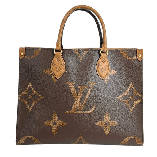 Louis Vuitton On the Go MM Monogram Giant Canvas Tote Bag - Brown