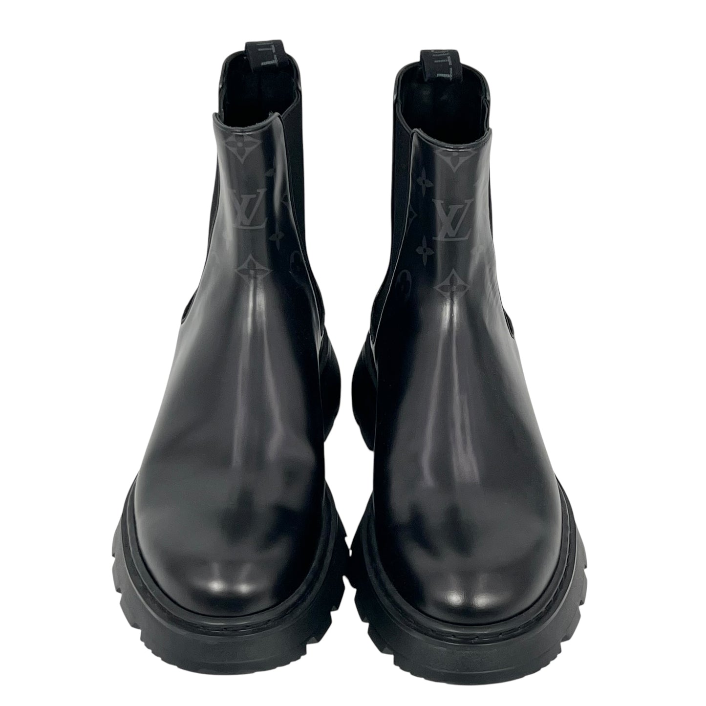 Louis Vuitton Black Leather Boots Men's Shoes - Black 