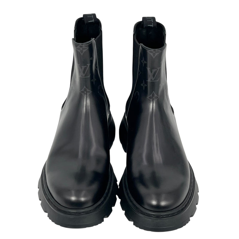 Louis Vuitton Black Leather Boots Men's Shoes - Black 