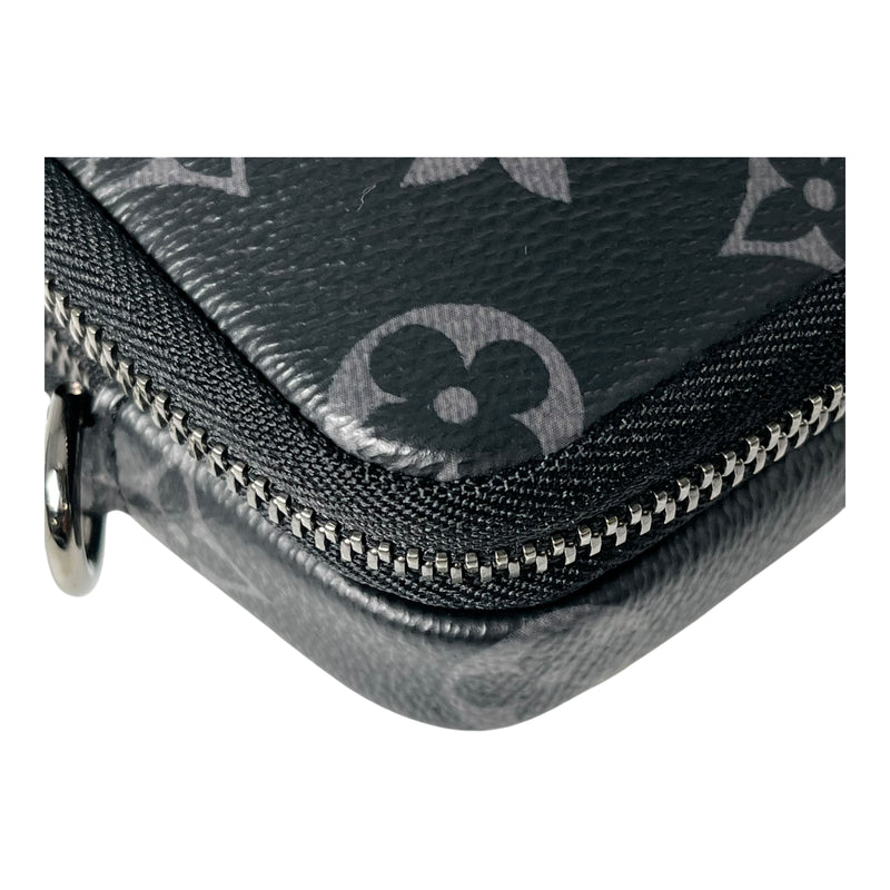 Louis Vuitton Monogram Eclipse Reverse Double Phone Case Shoulder Bag - Black 
