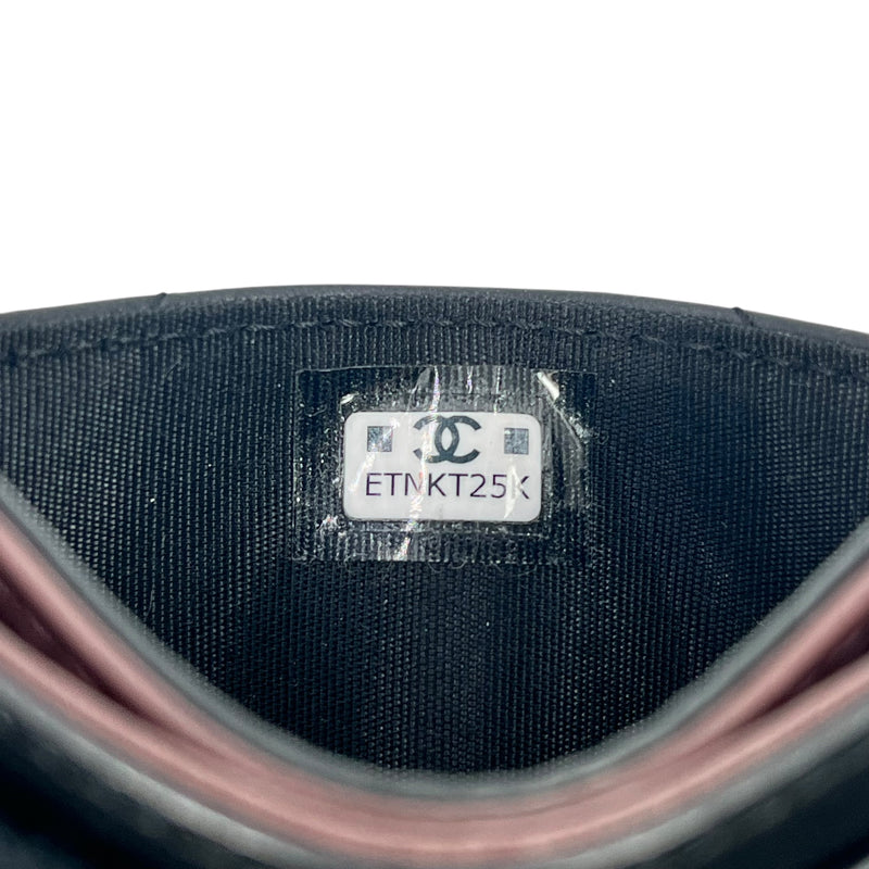 CHANEL 2.55 シェブロン キルテッド カードケース - ブラック