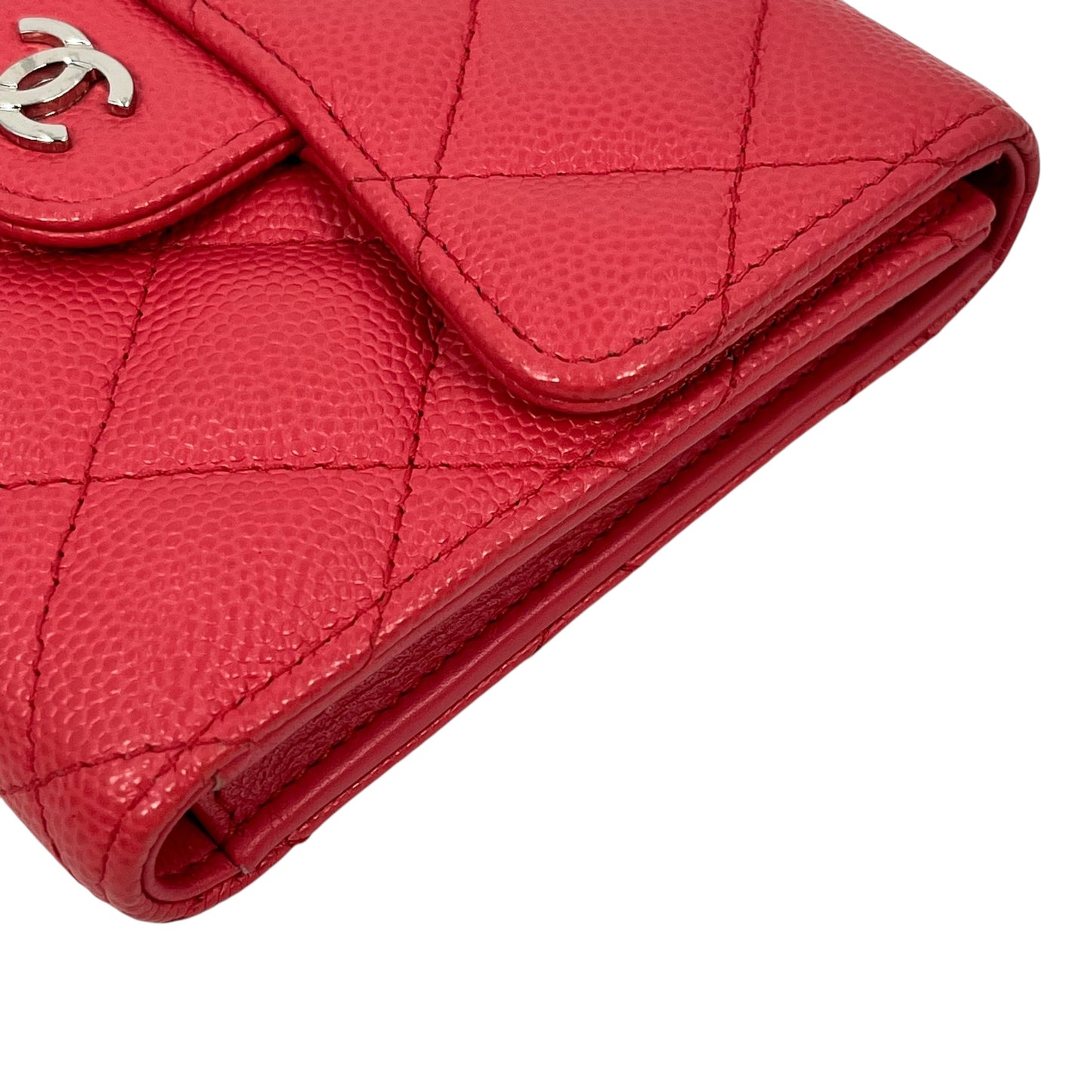 CHANEL マトラッセ キャビアスキン 二つ折り財布 コンパクトウォレット - ピンク
