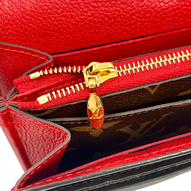 Louis Vuitton Monogram Pallas Portefeuille Long Wallet - Red 