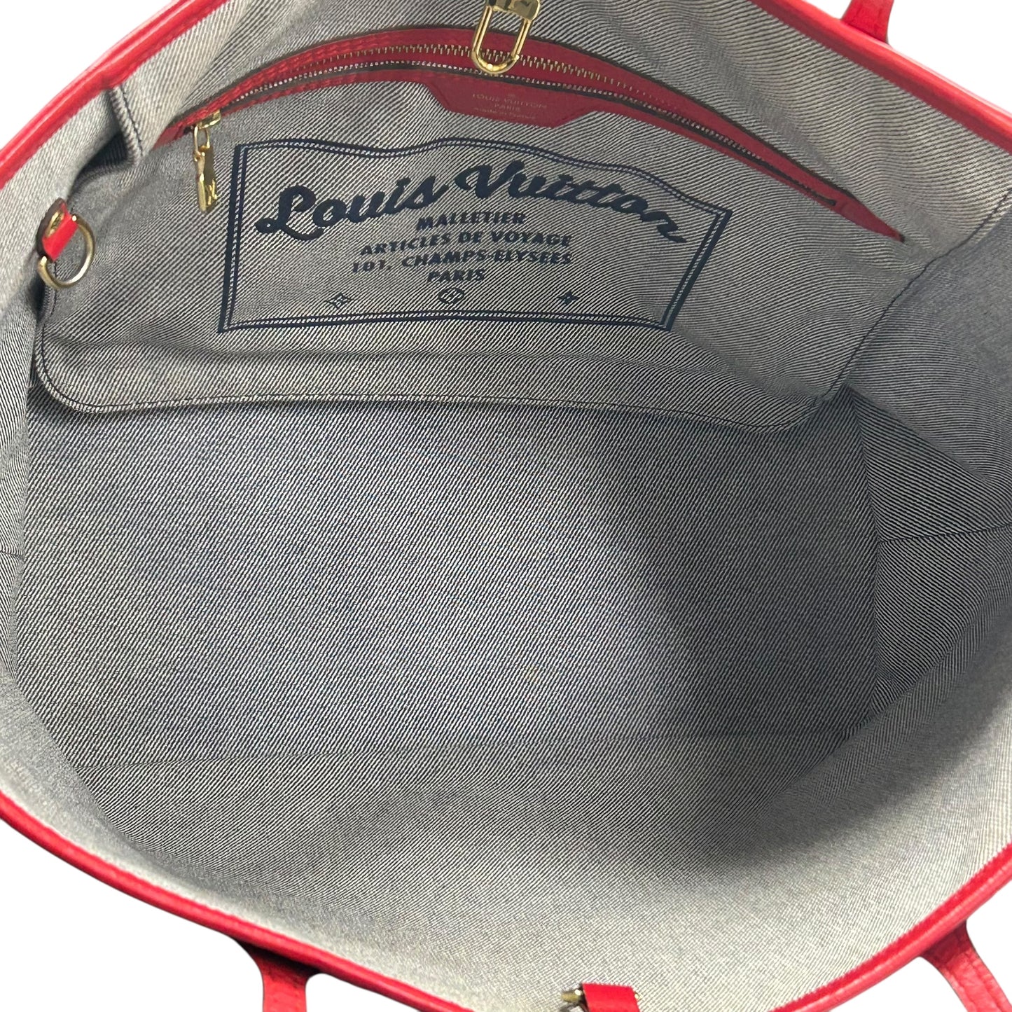 Louis Vuitton Monogram Denim Neverfull MM Tote Bag - Blue 