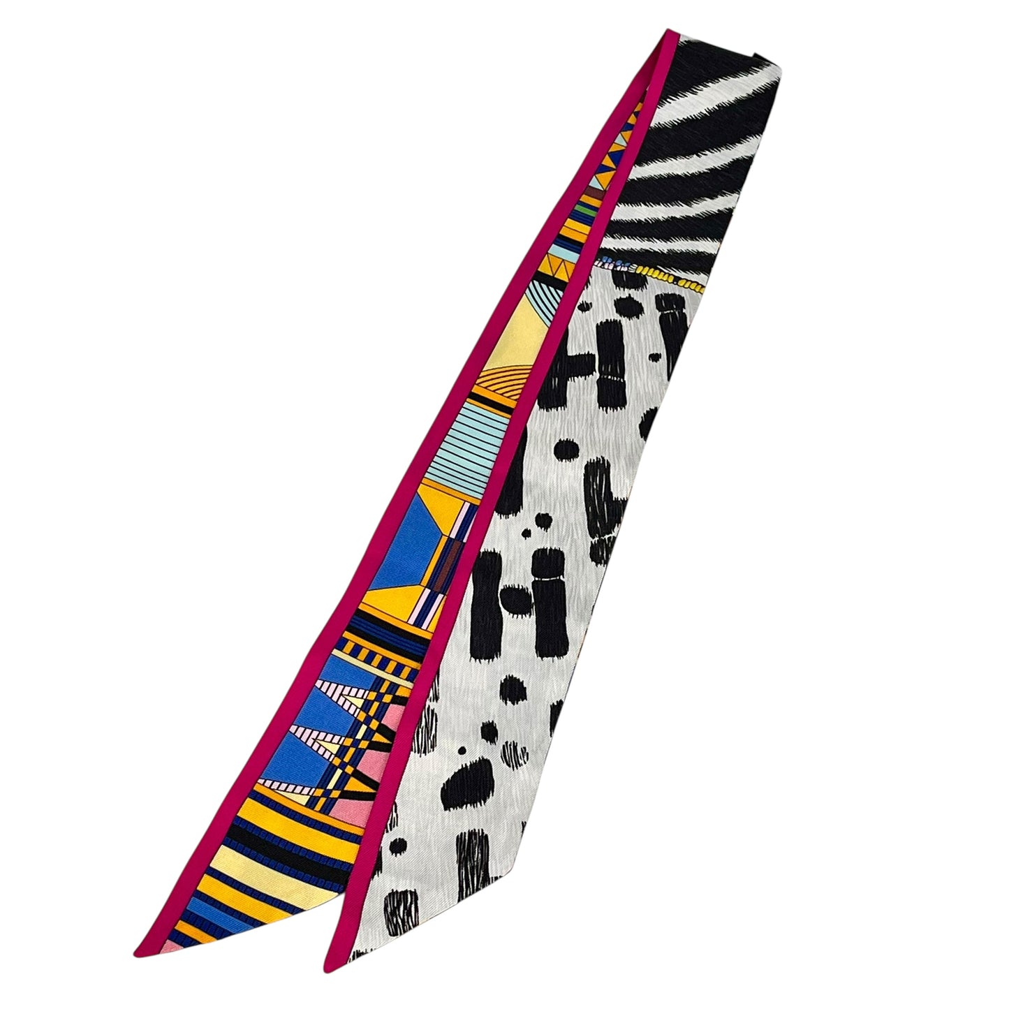 Hermès Twilly Scarf in Pelleggio and Camouflage - Pink and Multicolor 