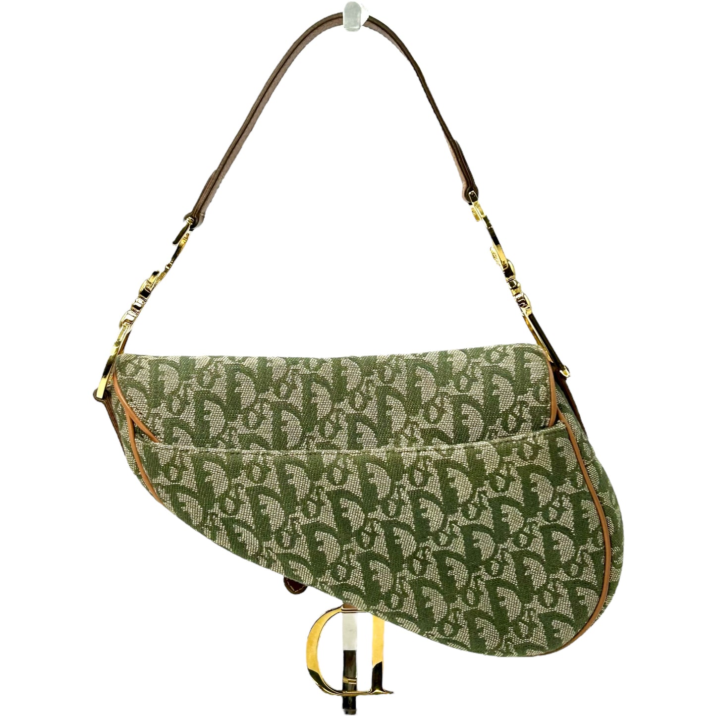 Dior サドル トロッター キャンバス ハンドバッグ ショルダーバッグ - カーキ × ベージュ