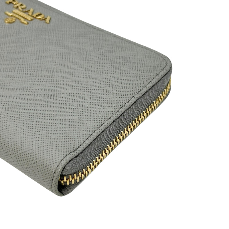 PRADA Saffiano Leather Long Wallet - Grey 