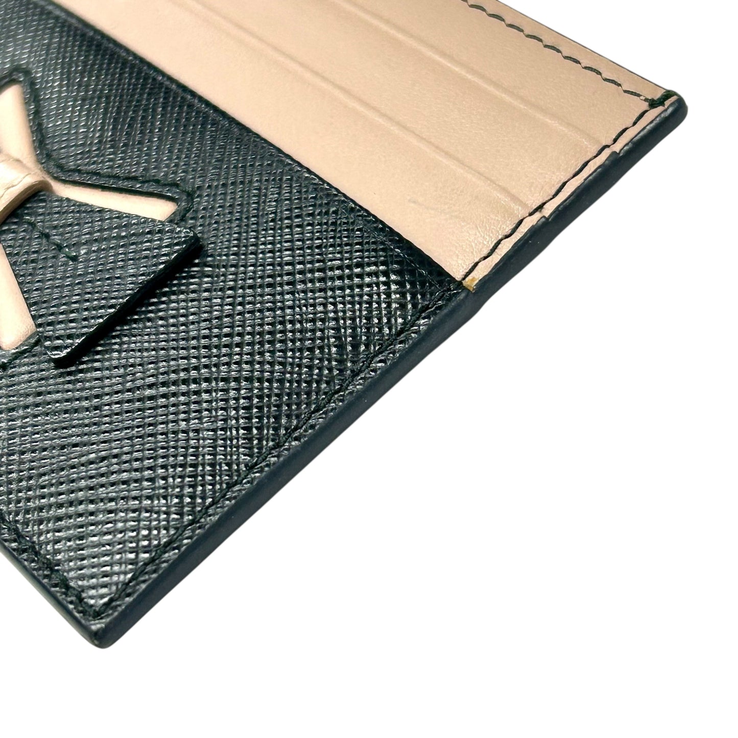 PRADA Saffiano Card Case - Pink and Black 