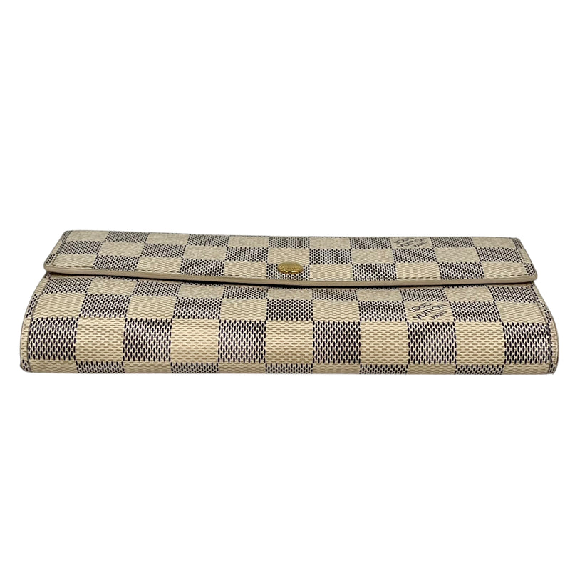 Louis Vuitton Damier Azur Portefeuille Sarah Long Wallet - White 