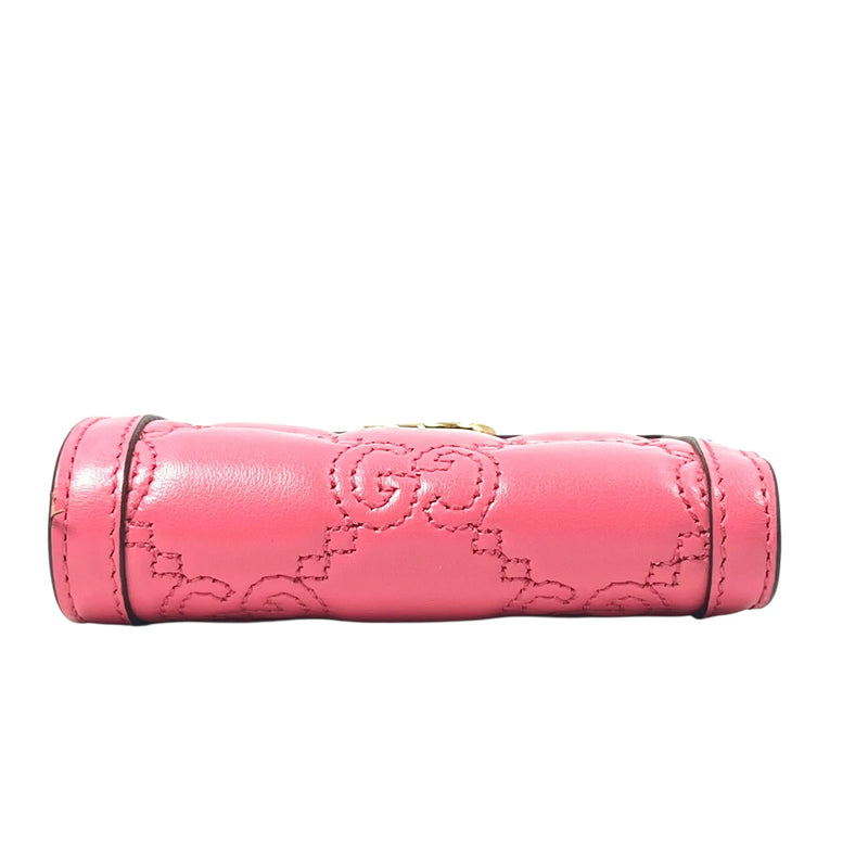 GUCCI GG Matelasse Card Case Bifold Wallet Compact Wallet - Pink 