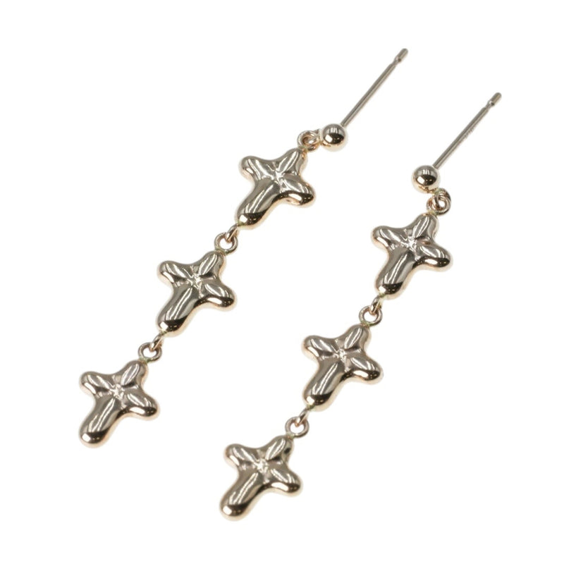 Triple Cross Earrings - 18KPG - 06845 