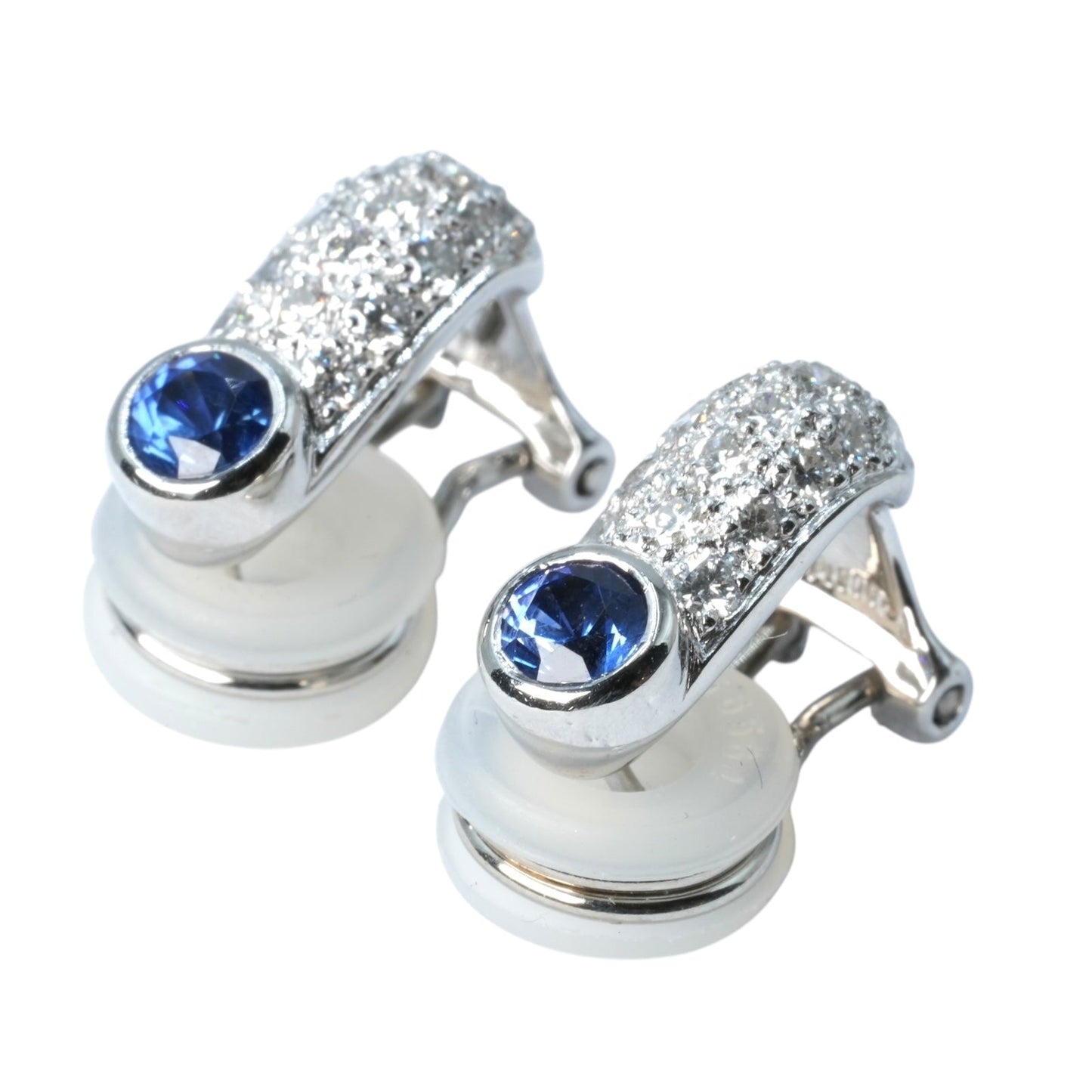 Sapphire Platinum Earrings Jewelry - Pt900 