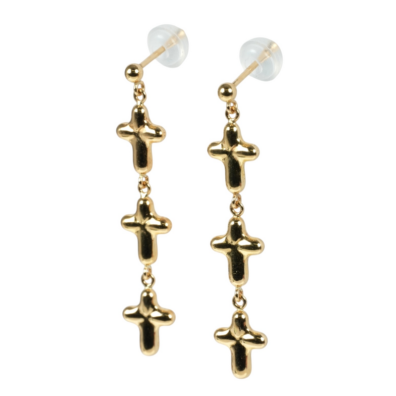 トリプル クロス ピアス - 18KYG - 06680