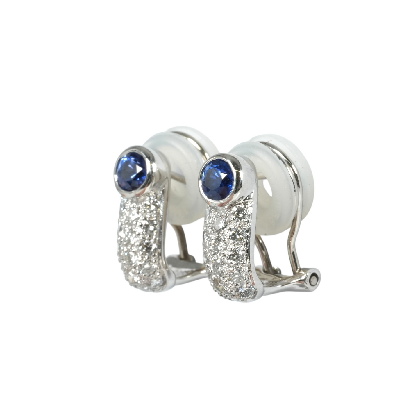 Sapphire Platinum Earrings Jewelry - Pt900 