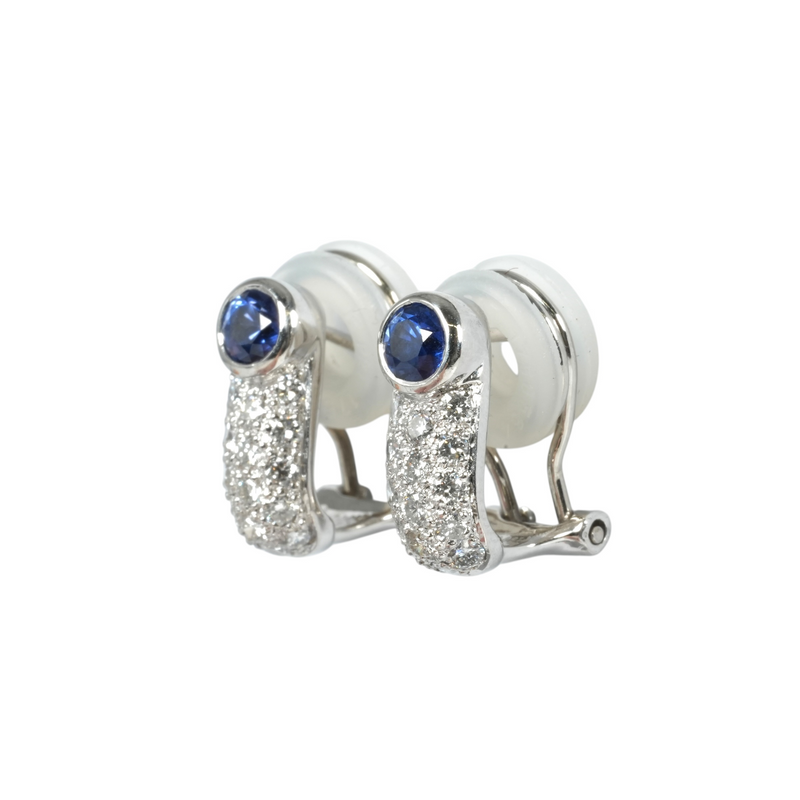 Sapphire Platinum Earrings Jewelry - Pt900 
