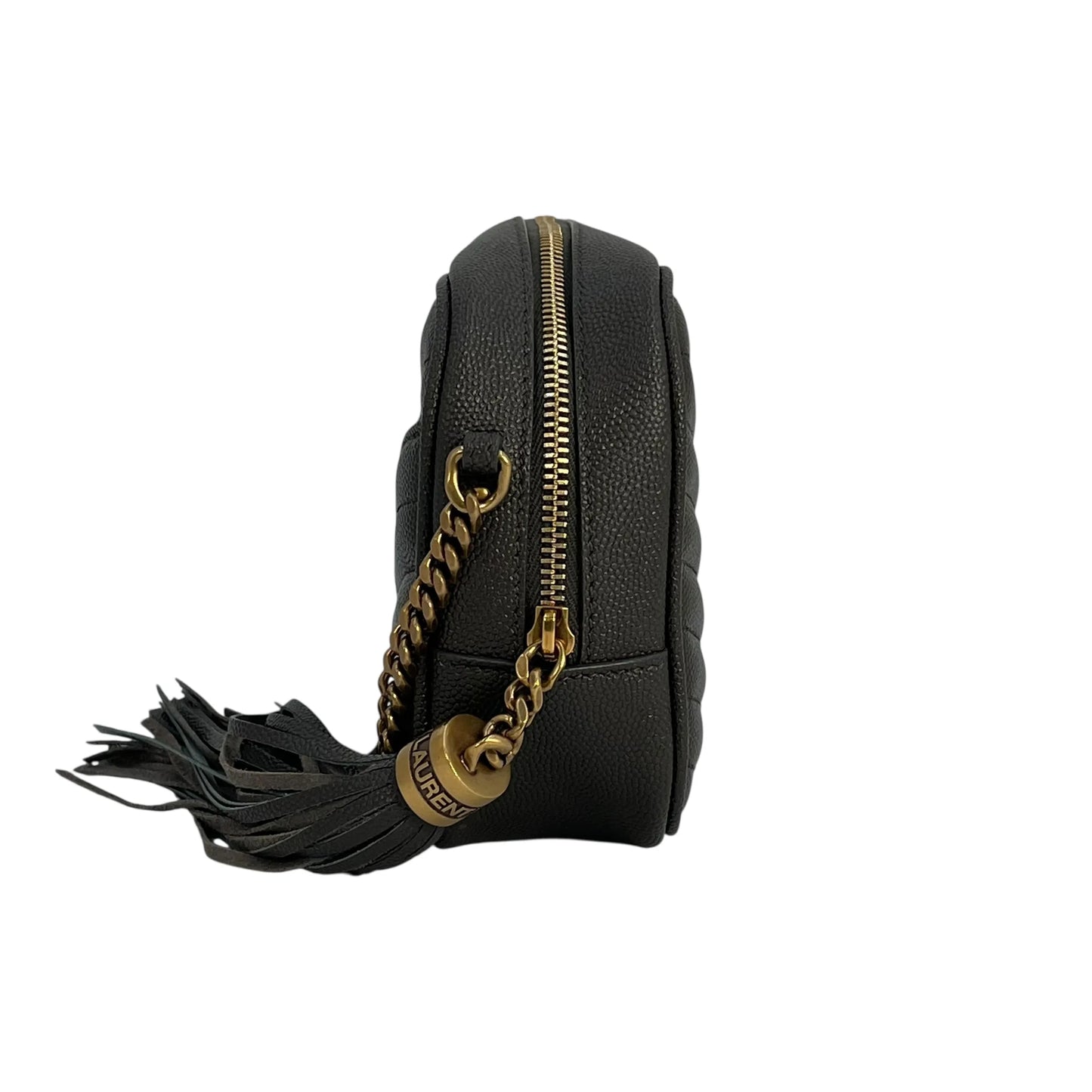 Saint Laurent Lou Mini Shoulder Bag with Chain Wallet - Dark Grey 