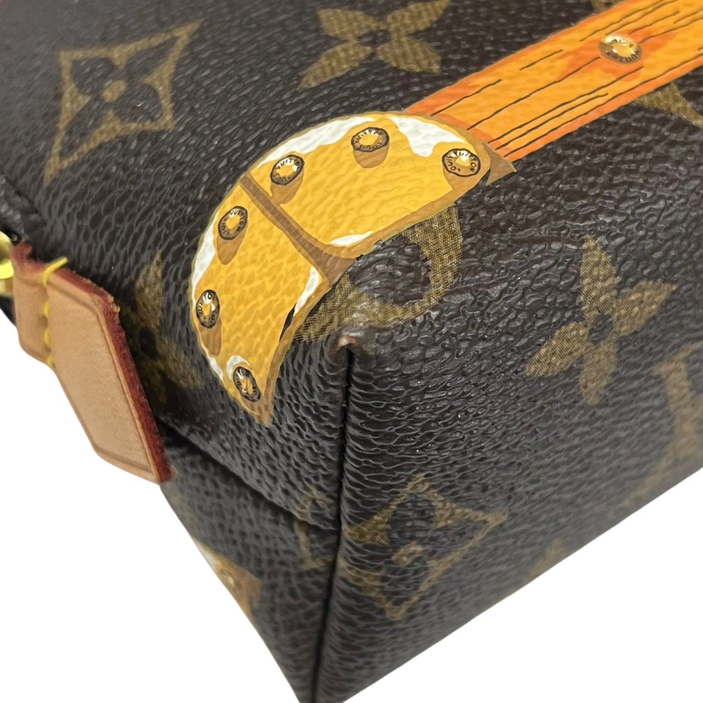 Louis Vuitton Monogram Canvas Pochette Cosmetic Summer Trunk Collection Pouch - Brown 