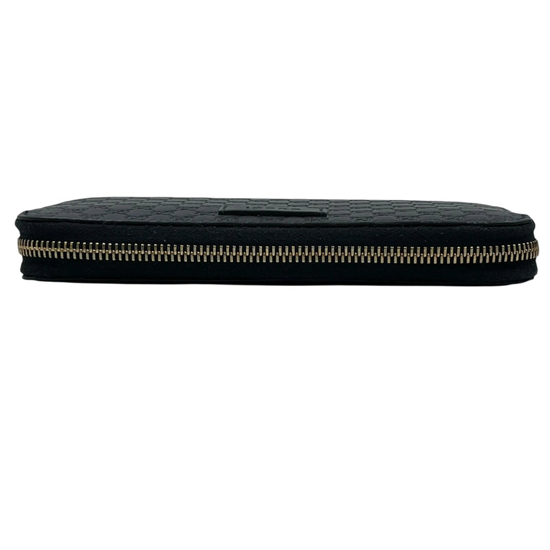 GUCCI Micro Guccissima Round Zip Long Wallet - Black 