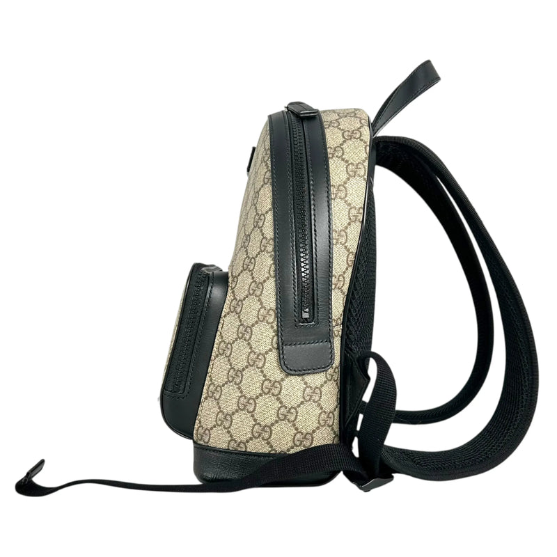 GUCCI GG Supreme Canvas Small Backpack - Beige and Black 