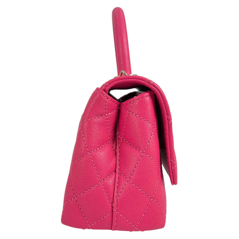 CHANEL ココ ハンドル 19XXS キャビアスキン ハンドバッグ - ピンク