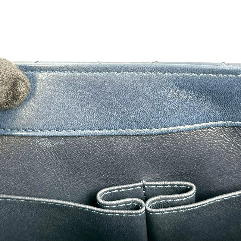 CHANEL Calfskin Matelassé Top Handle Trendy CC Handbag with Chain Shoulder Bag - Navy 