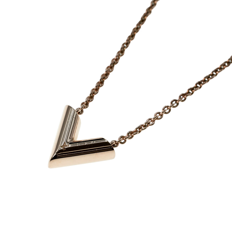 Louis Vuitton Essential V Necklace - GP - Rose Gold - 21368 