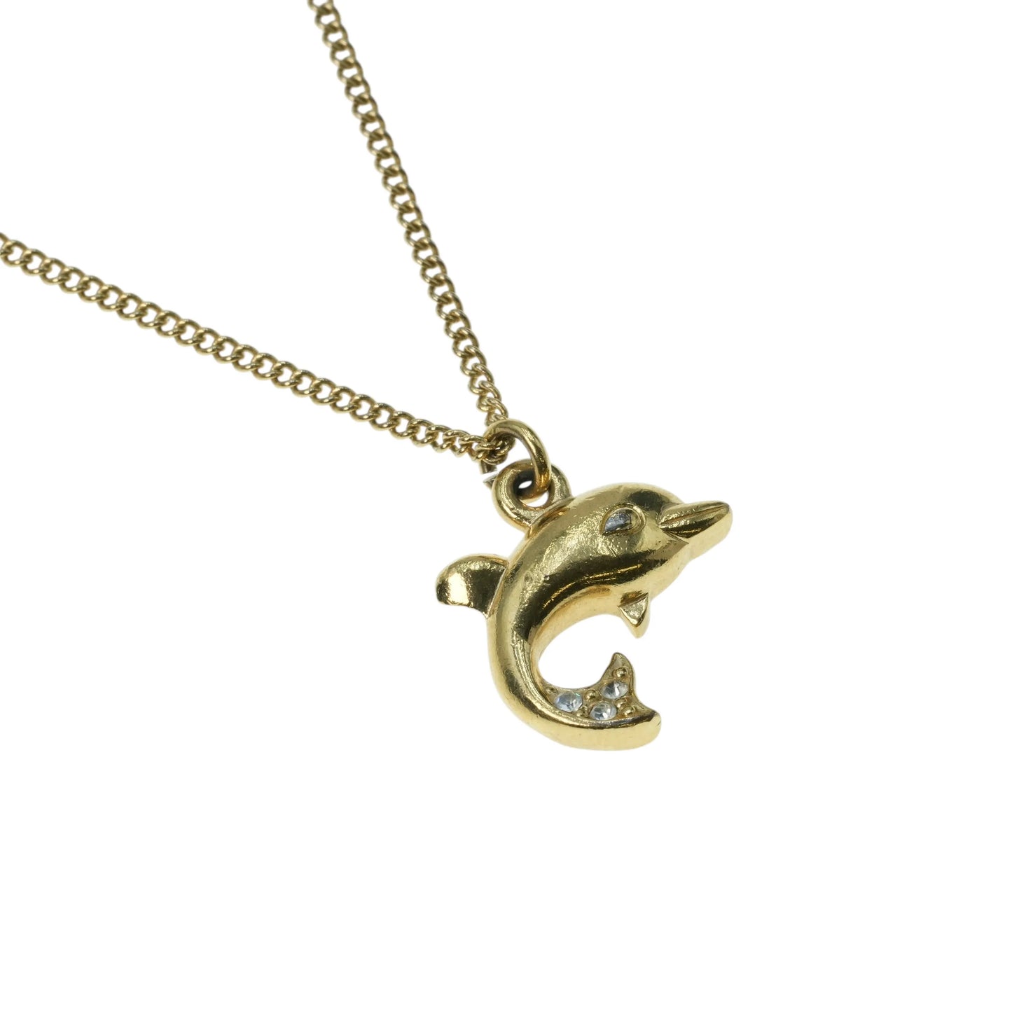 Dior Dolphin Pendant Necklace - Gold Plated 