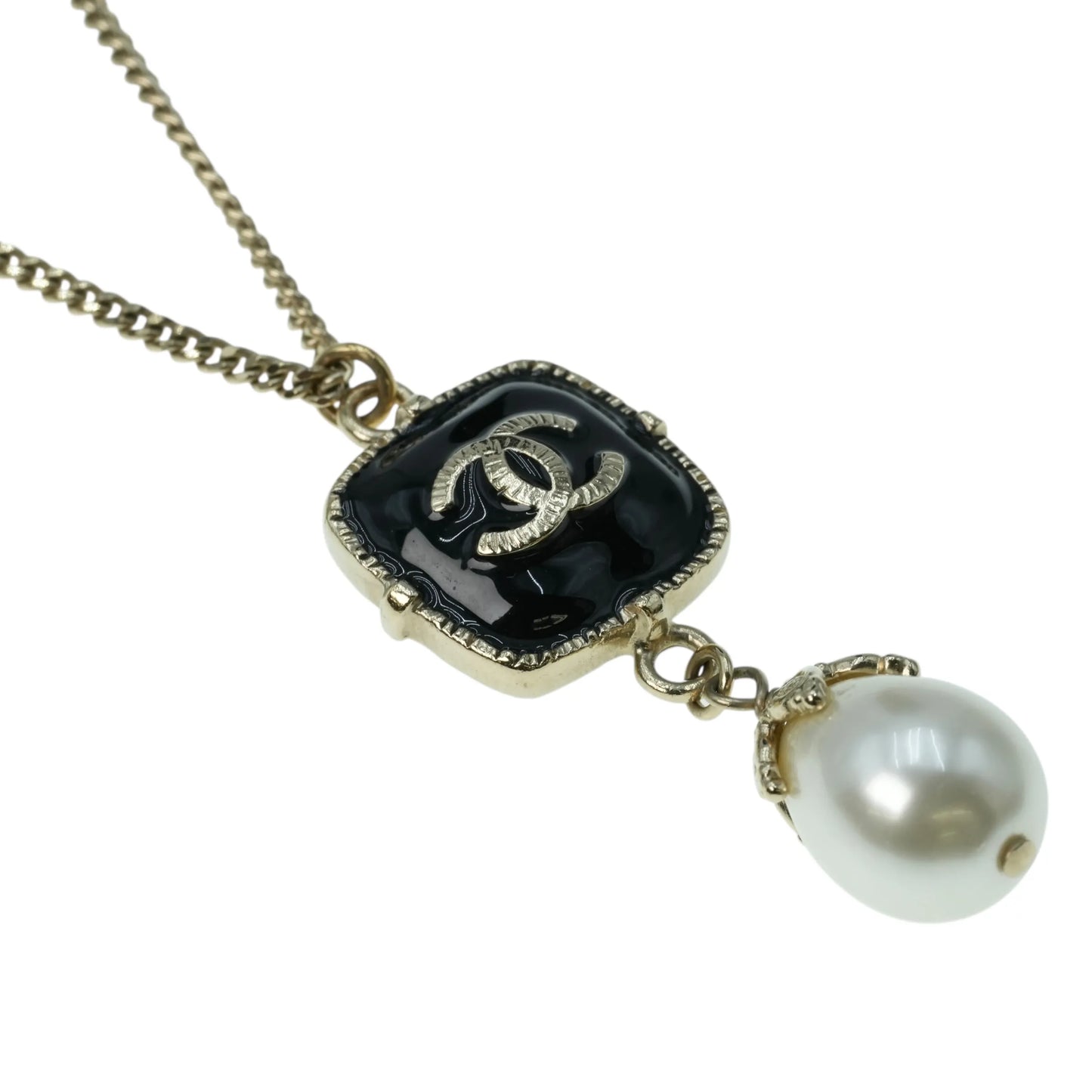 CHANEL CC ロゴ フェイク パール ネックレス 08A - メタル