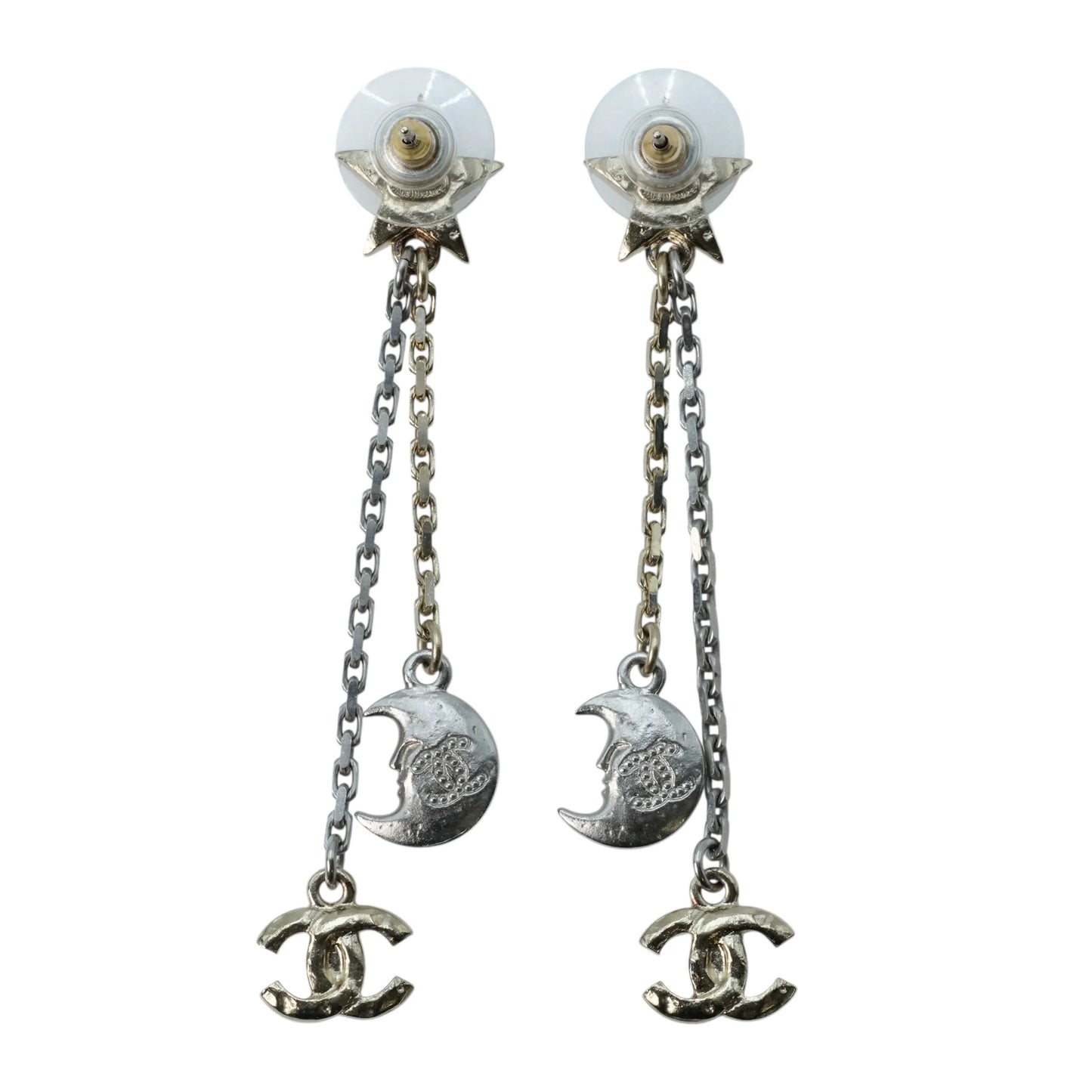 CHANEL Coco Mark Star Moon Earrings - Metal 