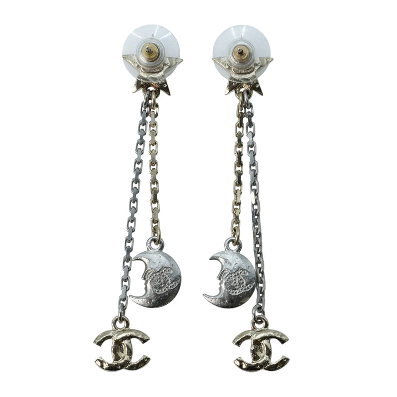 CHANEL Coco Mark Star Moon Earrings - Metal 
