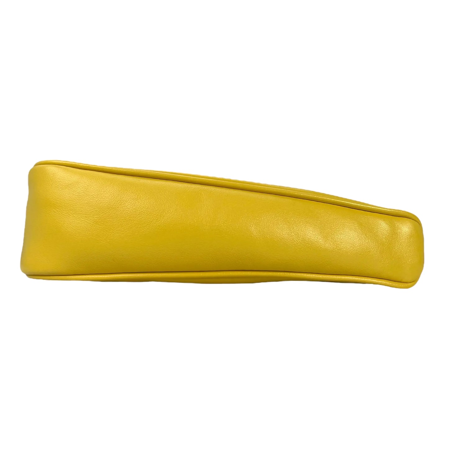 Prada Triangle Leather Clutch Bag - Yellow 