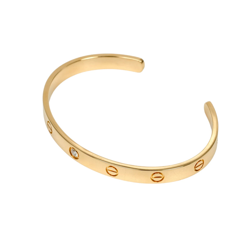 Cartier Love Open Bracelet 1PD Diamond Jewelry - 18KYG 