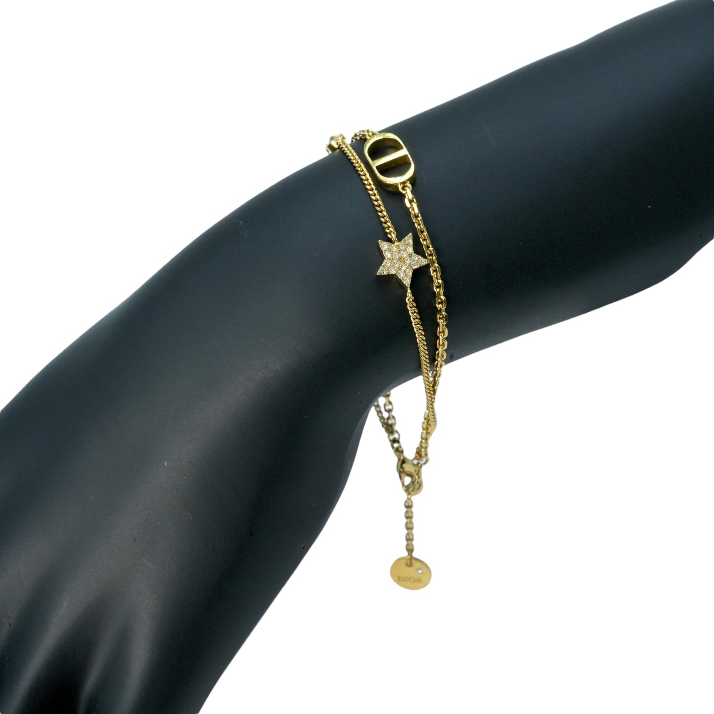 Dior プティ CD ダブル ブレスレット スター ラインストーン - ゴールドプレート