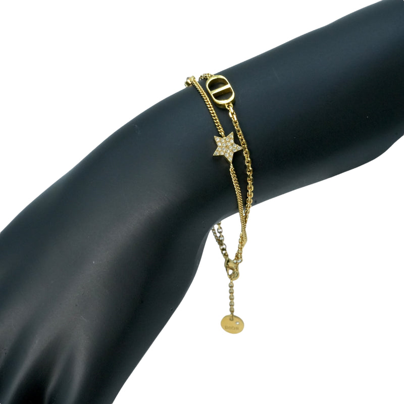 Dior プティ CD ダブル ブレスレット スター ラインストーン - ゴールドプレート