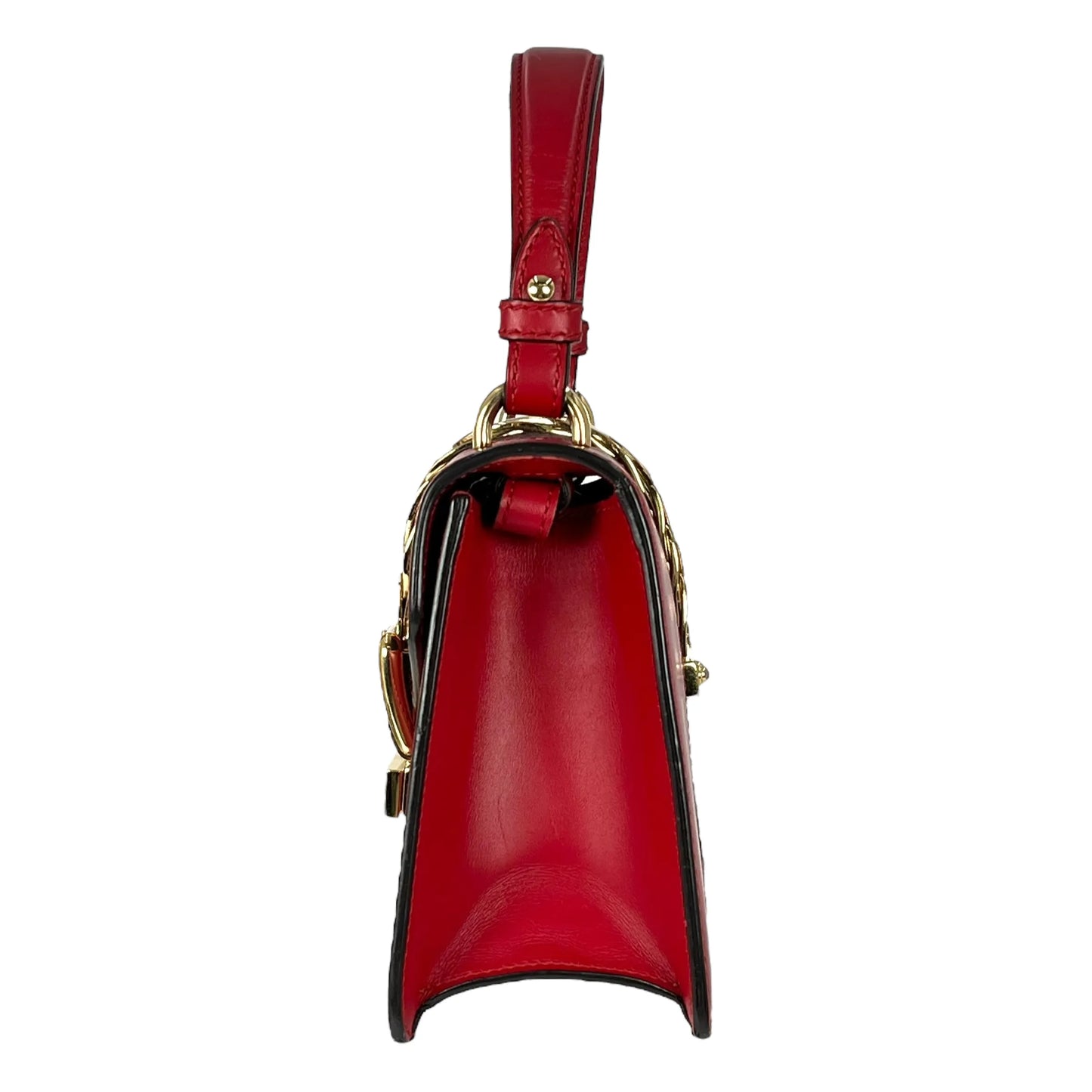GUCCI Sylvie Chain Mini Handbag/Shoulder Bag - Red 