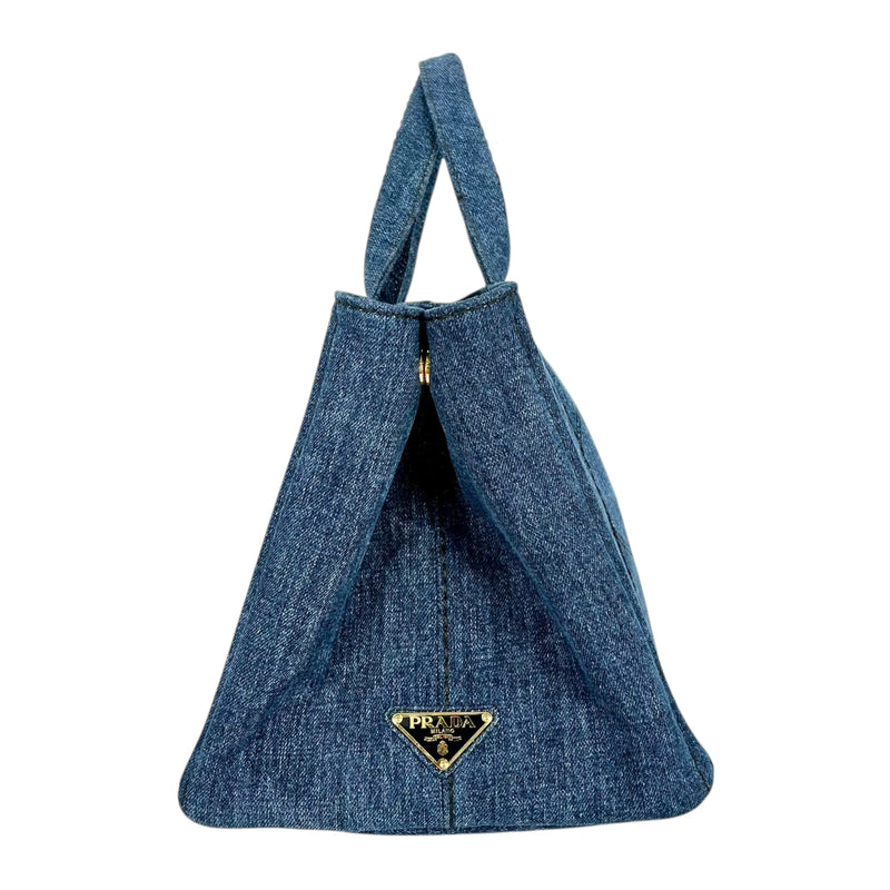 Prada Canapa Denim Tote Bag/Handbag - Blue 