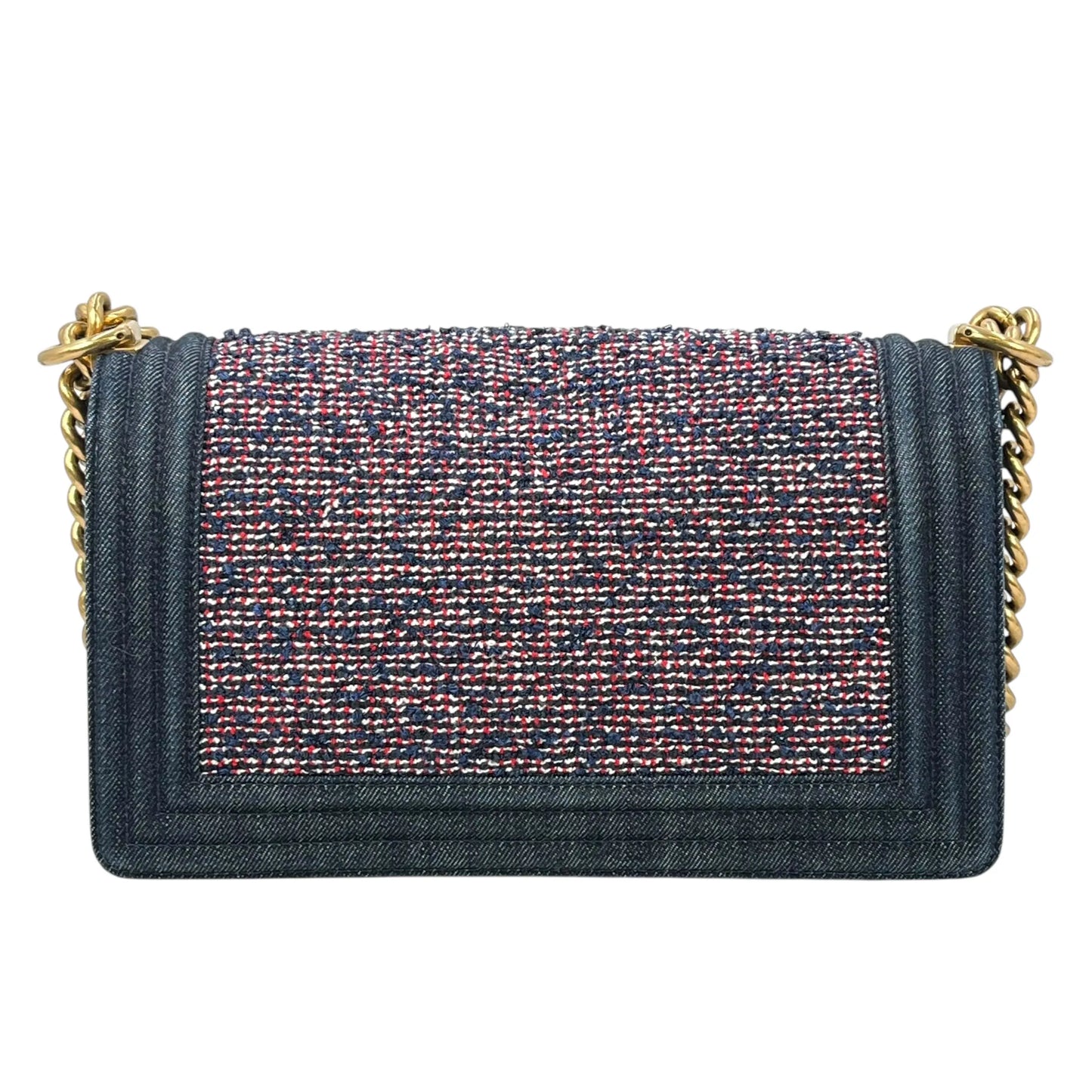 CHANEL ボーイ フラップ チェーンショルダーバッグ - ネイビー × マルチカラー