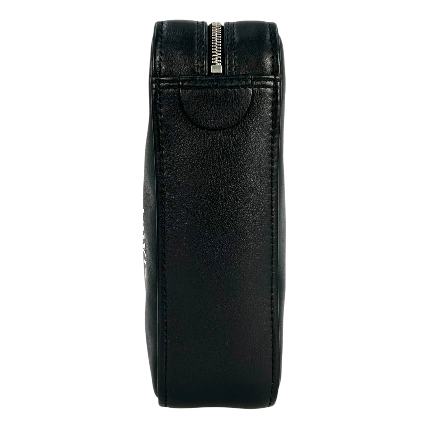 BALENCIAGA Triangle Leather Chain Shoulder Bag - Black 