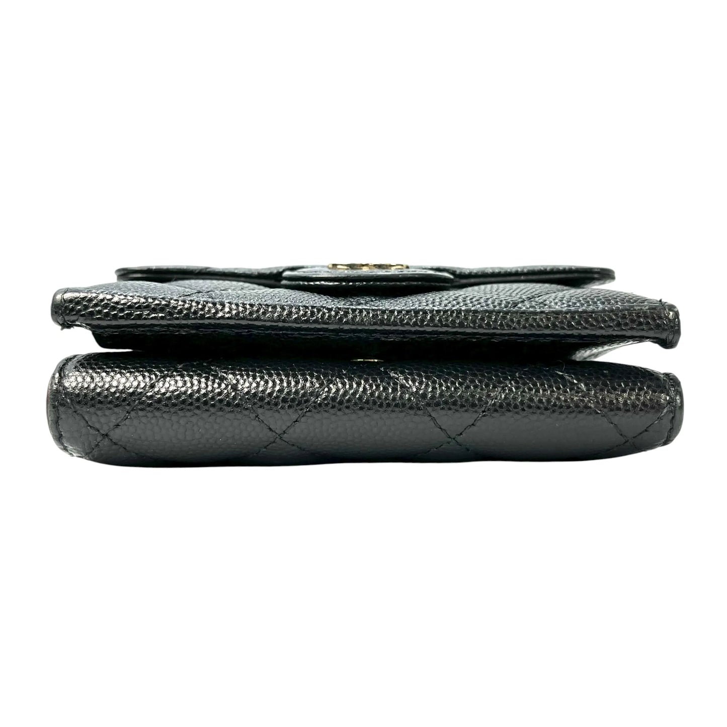 CHANEL Classic Small Flap Compact Wallet in Caviar Leather - Black 