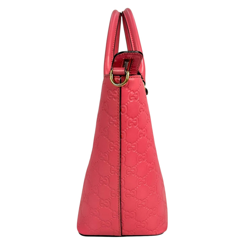GUCCI グッチシマ レザー ハンドバッグ ショルダーバッグ - ピンク