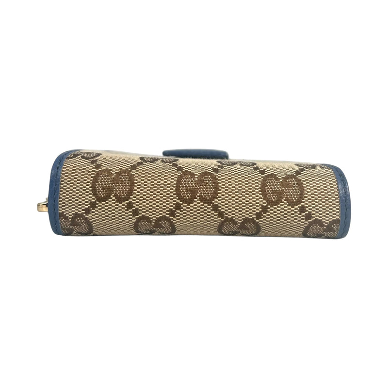 GUCCI GG Canvas Compact Bifold Wallet - Brown 