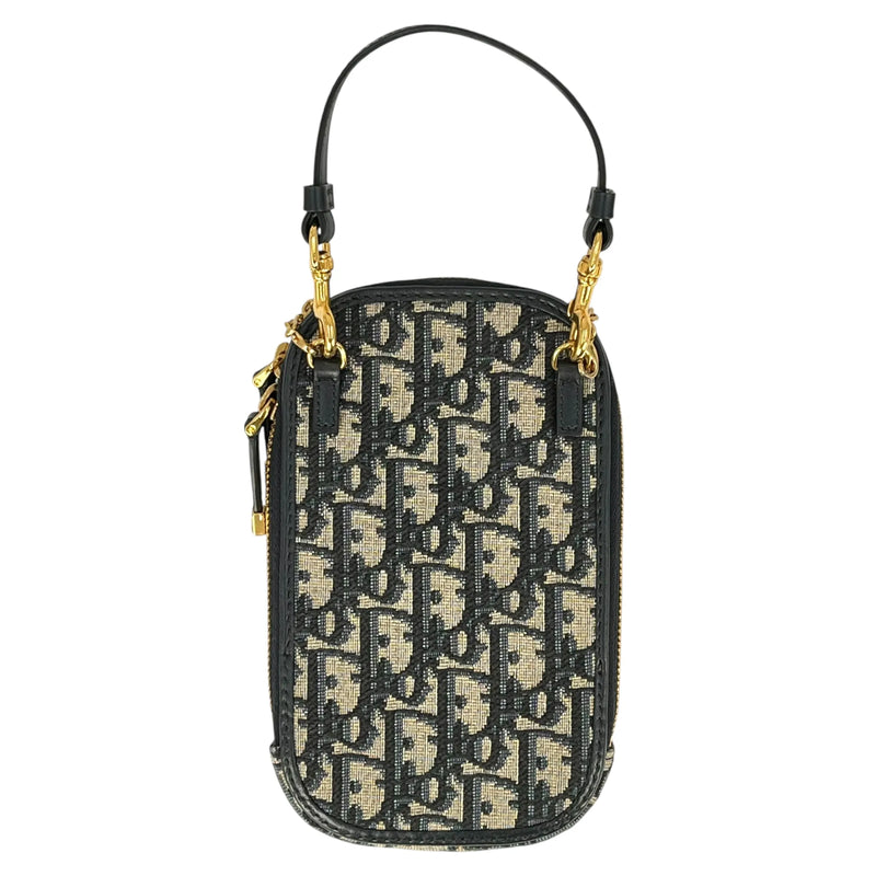 Christian Dior Montaigne Phone Case Chain Wallet - Navy 