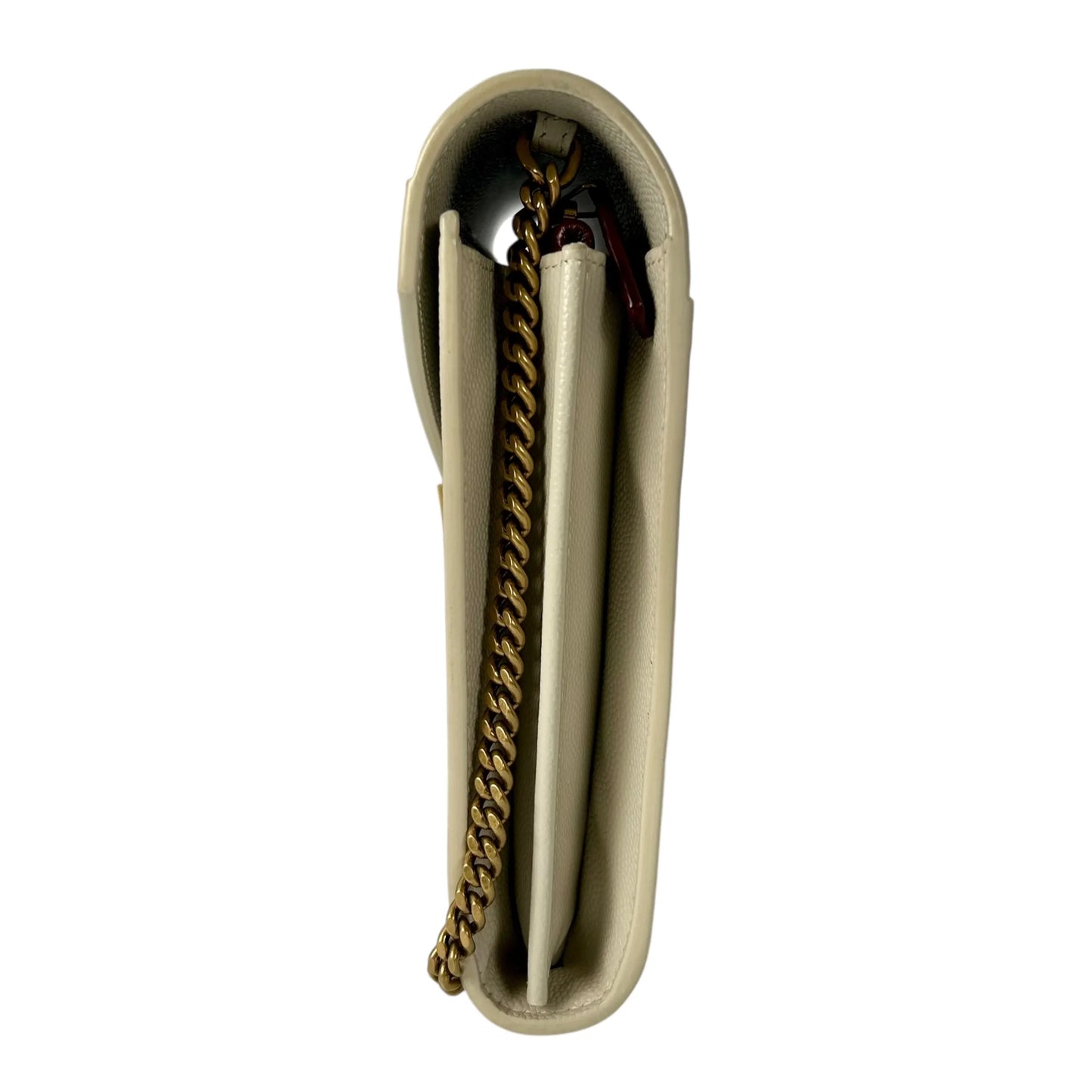 SAINT LAURENT Cassandra Leather Chain Shoulder Bag - White 